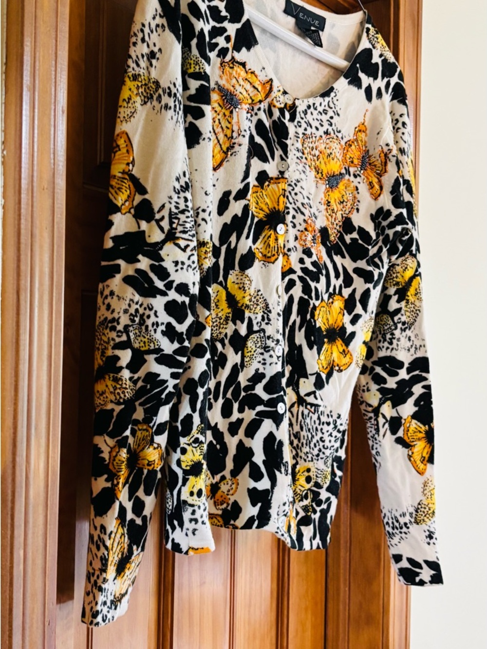 Floral Animal Print Women's cardigan. Butterfly - Picture 14 of 14